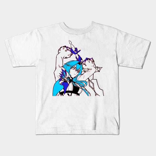 Eula Genshin Impact Kids T-Shirt by OtakuPapercraft